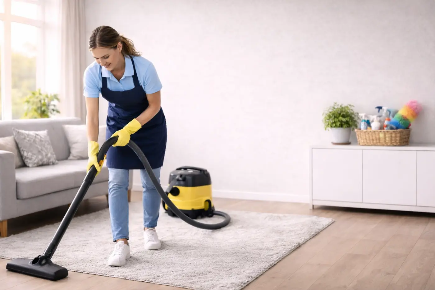 Professional cleaner ready to help